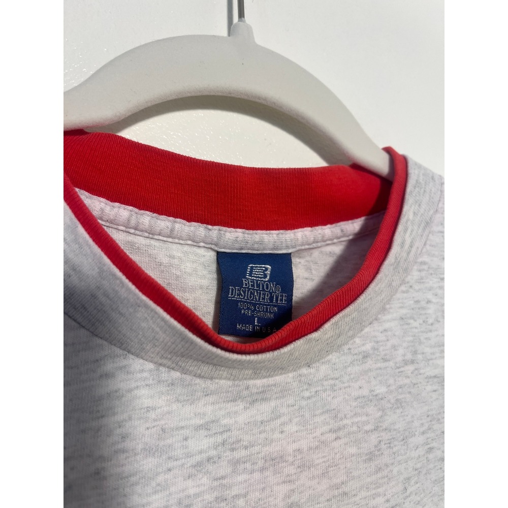 90s Grey Red Ringer Tee - Picture 4 of 4